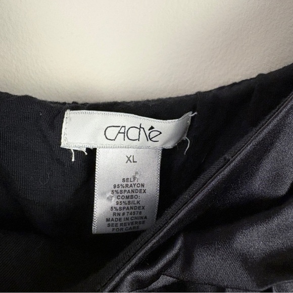 Cache Y2K Black Silk Ruched Tank Top Whimsigoth Dark Romantic - Picture 6 of 7